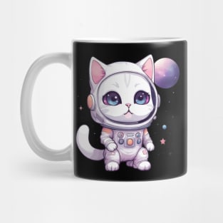 Kawaii Astronaut Cat in Space Mug